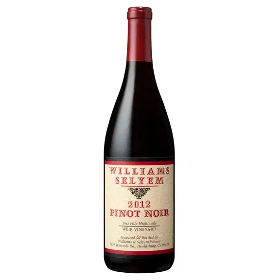 2012 Williams Selyem Winery Weir Vineyard Pinot Noir Yorkville Highlands