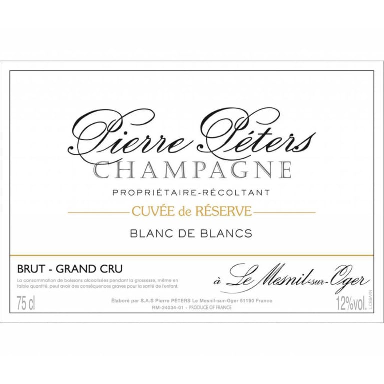 Pierre Peters Champagne Cuvee de Reserve Blanc de Blancs Grand Cru Brut