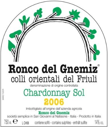 2023 Ronco del Gnemiz Chardonnay Sol Colli Orientali del Friuli Friuli-Venezia Giulia