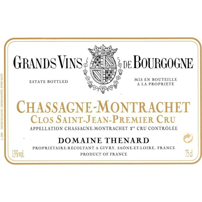 Domaine Thenard Chassagne Montrachet 1er Cru Clos Saint Jean 2018