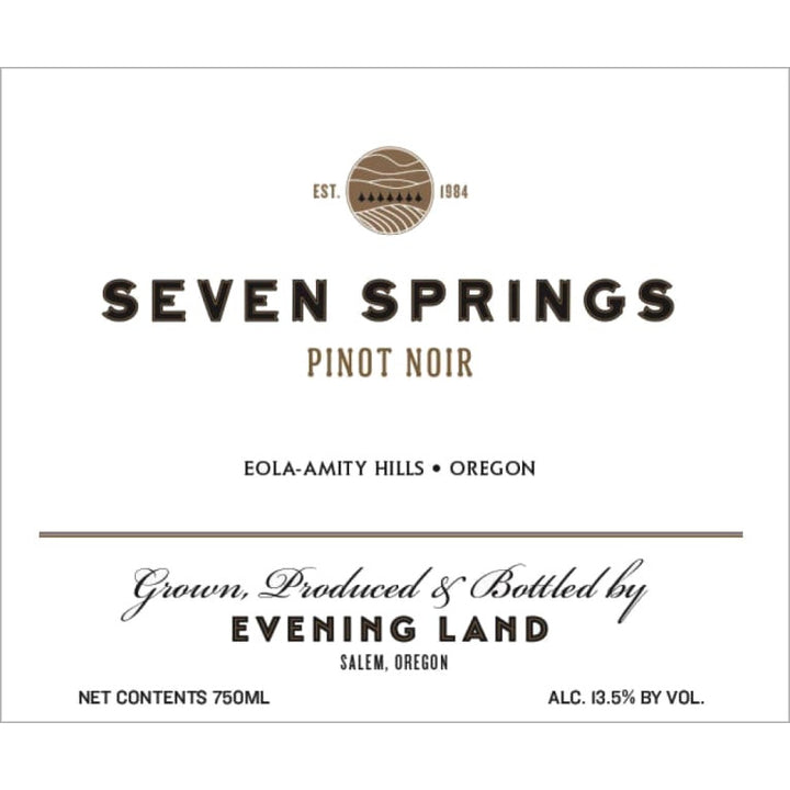 Evening Land 'Seven Springs Vineyard' Pinot Noir, Eola-Amity Hills, Oregon, USA, 2021